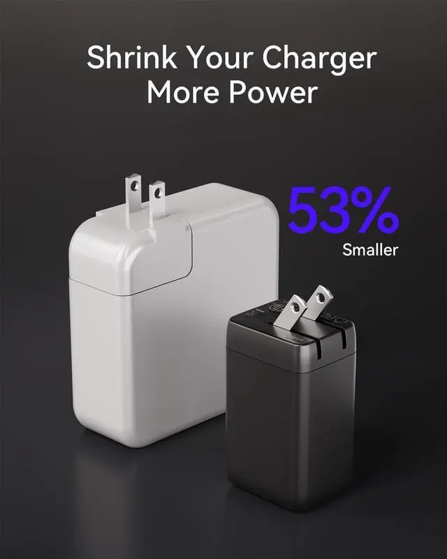 Alt view image 3 of 7 - USB C Charger 67W Max Charger 3-Port GaN Fast Compact Foldable Charger for MacBook Pro/Air  XPS iPad Pro iPhone 15 Pro Max/14/13 Galaxy S24/S23 Note 20/10+ Steam Deck