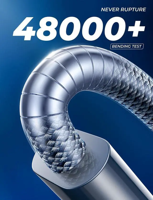 Alt view image 6 of 6 - 240W USB C to USB C Cable Type C Fast Charging Cord iPad Charging Cable for iPad Pro/Air/Mini iPhone 16/16 Pro/16 Plus/16 Pro Max Google Pixel  Galaxy S24 Ultra 6.6FT/Black