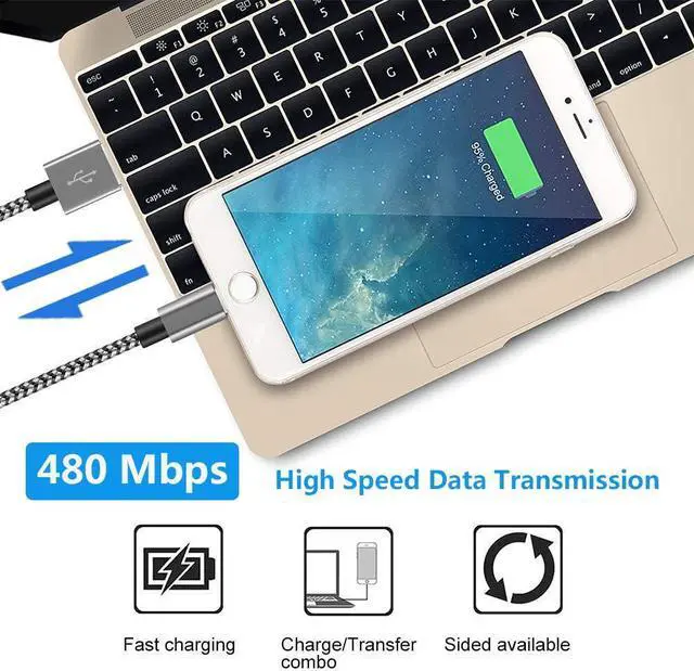 Alt view image 3 of 7 - Short i-Phone Charger Cable 4Pack 1FT USB A to Lightning Cable Braided Fast Charging for iPhone 14 13 12 11 Pro Max/XS XR Max 8 7 6 Plus/ Pad for Car