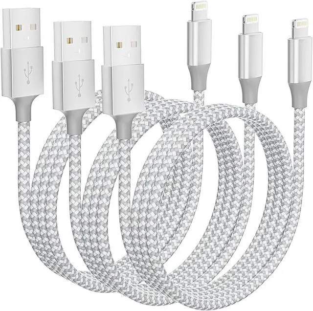 Main image of iPhone Charger [Apple MFi Certified] 3Pack 10FT Long Lightning Cable Fast Charging Nylon Braided USB Cable iPhone Charger Cord Compatible with iPhone 14 13 12 11 Pro Max XR XS X 8 7 6 Plus SE iPad