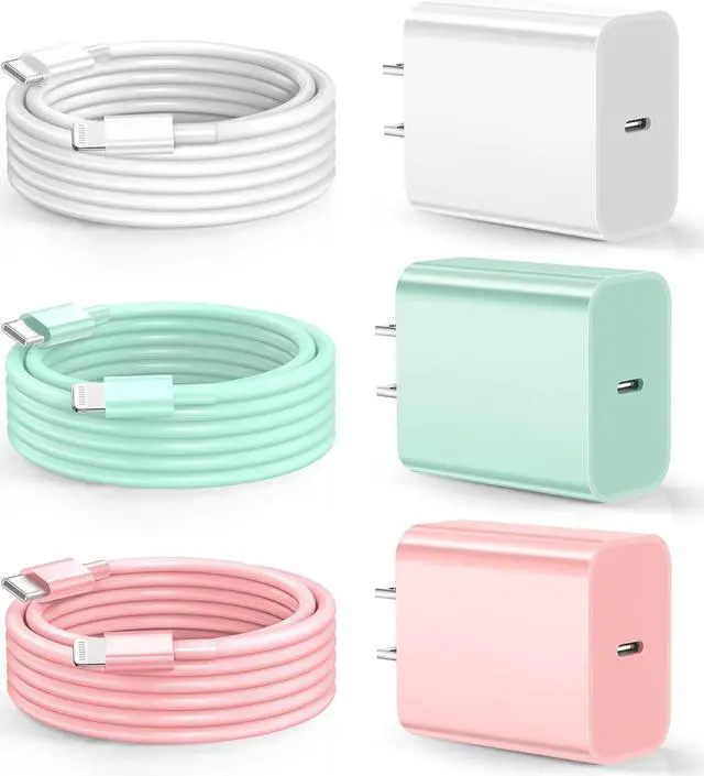 Main image of Compatible with iPhone Charger Fast Charging 20W USB C Wall Charger with 3Pack 10FT USB C to Lightning Cable Phone Cable Fast Charging Compatible withi Phone 14/13/12/12 Pro Max/11