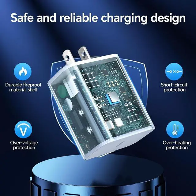 Alt view image 2 of 6 - Compatible with iPhone Charger Fast Charging 20W USB C Wall Charger with 3Pack 10FT USB C to Lightning Cable Phone Cable Fast Charging Compatible withi Phone 14/13/12/12 Pro Max/11