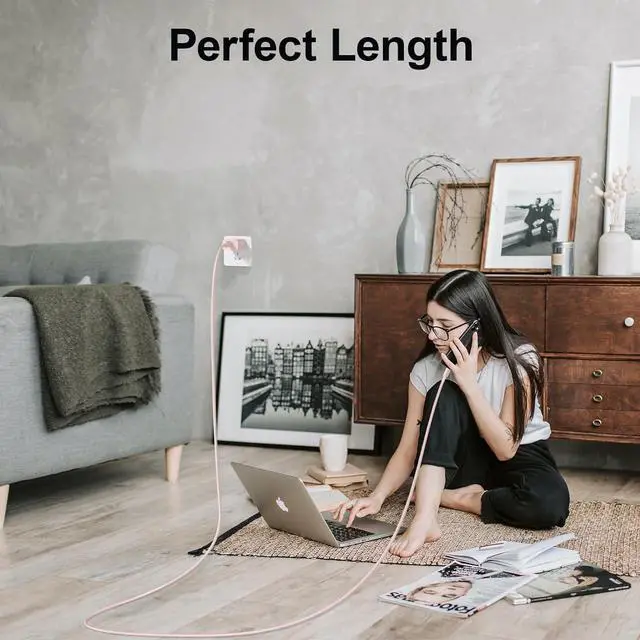 Alt view image 6 of 6 - Compatible with iPhone Charger Fast Charging 20W USB C Wall Charger with 3Pack 10FT USB C to Lightning Cable Phone Cable Fast Charging Compatible withi Phone 14/13/12/12 Pro Max/11