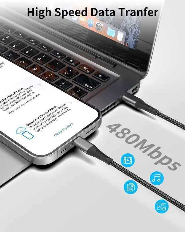 Alt view image 5 of 7 - USB C to Lightning Cable 3FT [MFi Certified] 3-Pack iPhone Cord 3FT Fast Charging Compatible with iPhone 14 13 12 11 Pro Max XR XS X 8 SE  Devices