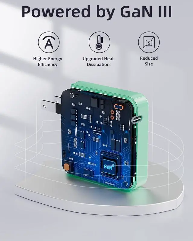 Alt view image 6 of 7 - Mac Book Pro Charger 100W USB C Charger GaN Foldable Compact Wall Fast Charger for MacBook Air iPhone 16 15 Series  Galaxy iPad Pro and All USB-C Devices 6.6ft Type C Cable