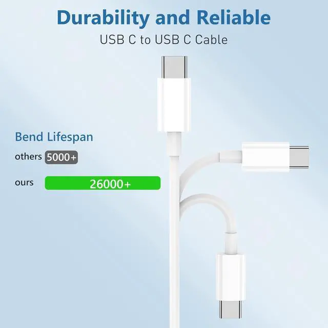 Alt view image 4 of 7 - for Macbook Air Charger Cord 4Pack 6ft USB C to USBC Cable 60W Long Type C to Type-C Fast Charging for iPhone 15/Plus/Pro Max for MacBook Pro 2021/2020/2019/2018 fits iPad Pro/Mini 6/Air 4/5