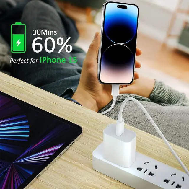 Alt view image 2 of 7 - USB C to USB C Charging Cable for Apple 2Pack 10ft Long Type C to C Fast Charger Cord for iPhone 15/16 15/16 Pro 15/16 Plus 15/16 Pro Max for MacBook Pro/Air for IPad Air 4/5/Mini 6/Pro 12.9/11 60W