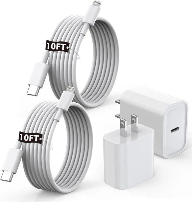 Main image of [Apple MFi Certified]10FT Fast iPhone Charger Extra Long Apple Charger Fast Charging 2Pack 20W USB C Charger Block Plug + 10Foot Lightning Cable Cord for iPhone 14/Pro/Pro Max/Plus/13/12/11/XS/XR/X/SE