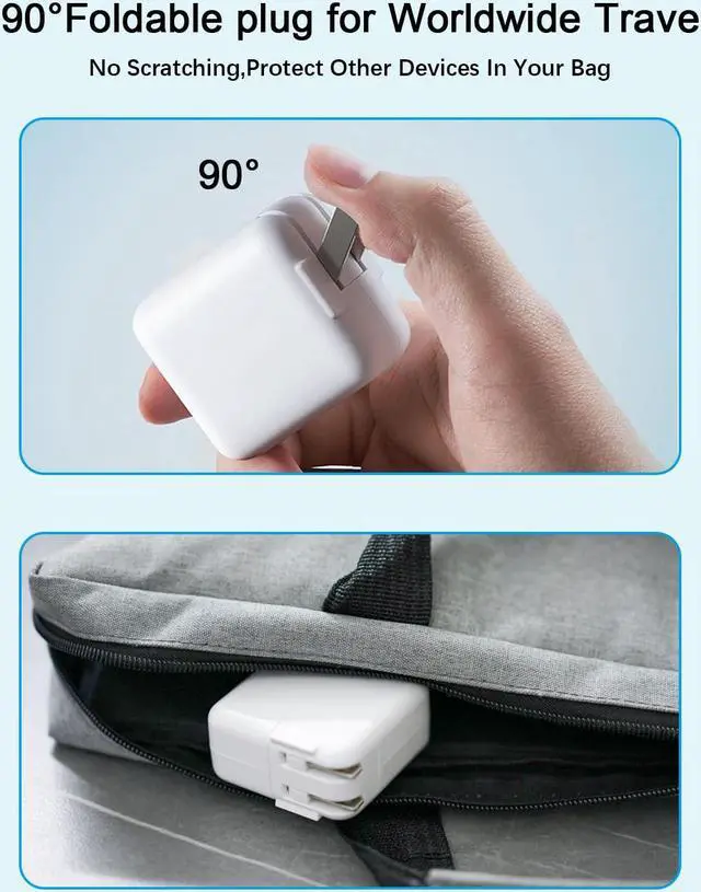 Alt view image 5 of 7 - Mac Book Air Charger - 30W USB C Charger Block PD 3.0 Fast Charging Power Adapter Plug for MacBook Pro/Air ipad Pro/Air/mini iPhone 17 16 15 14 13 12 /Pro/Pro Max/Plus/Mini/SE/XR and All USB C Device