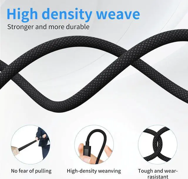 Alt view image 3 of 7 - 140W USB-C to Magnetic 3 Cable 6.6FT/2M Magnetic Charging Cable for MacBook Air 2024 M3 13/15inch MacBook Pro 2023 M2 Pro & Max 14 16 MacBook Air 2022/2023 M2 MacBook Pro 2021 Max&M1 14 16