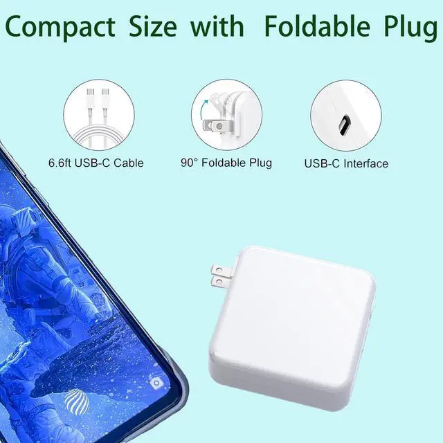 Alt view image 4 of 6 - 120W USB C Charger Fast Charger for USB C Port Mac Book pro & Mac Book Air ipad Pro  Galaxy and All USB C Device Include Charge Cable6.6FT PA-120W