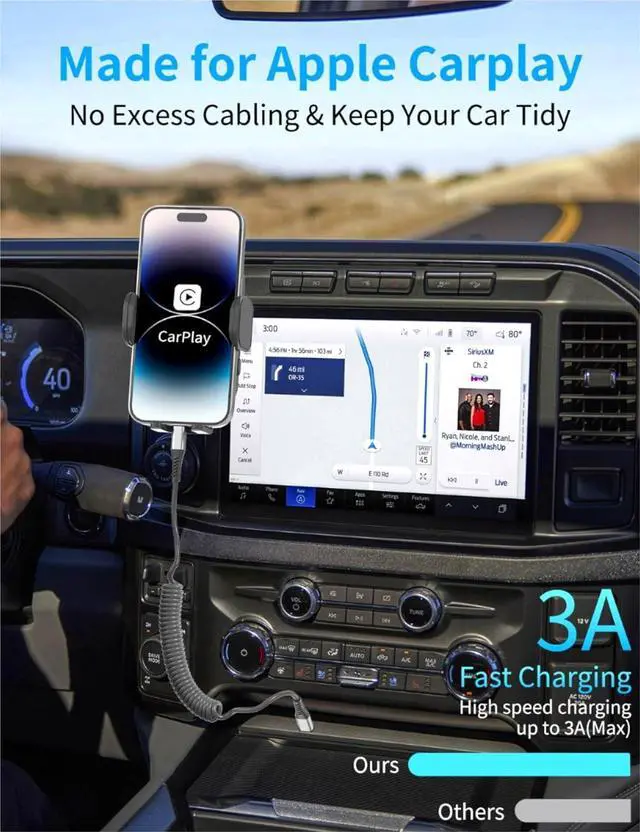 Alt view image 2 of 7 - Coiled USB C to Lightning Cable for Car 2 Pack 3FT  Carplay Cable Short Retractable iPhone Charger Fast Charging Cord for iPhone 14 13 12 11 Pro Max Xs X Xr 8/Airpods