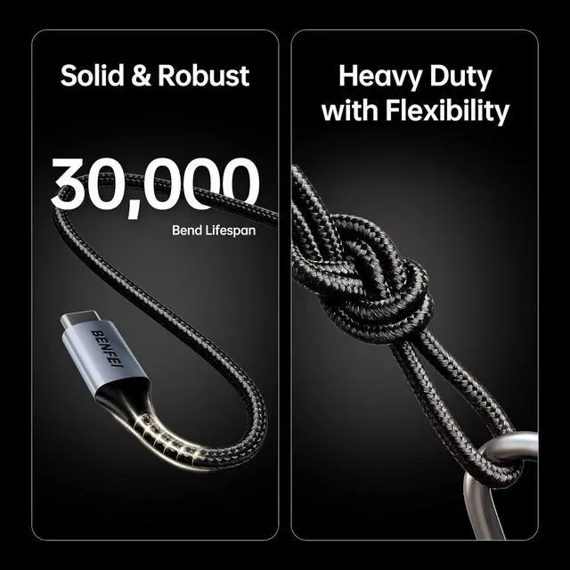 Alt view image 6 of 7 - USB C to USB C Monitor Cable(4K@120Hz) 100W PD Fast Charge 10Gbps Data Transfer 3ft Tangle-Free Silicone USB-C Cable [Aluminum Shell Woven Design]