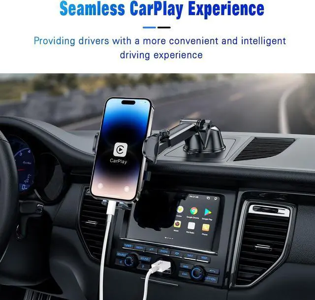 Alt view image 2 of 7 - Car Carplay Cable 3.3FT Car Charger Cord USB A to Lightning Cable Fast Charging Cord Compatible for iPhone 14 13 12 11 XS XR X Pro Max Mini 8 7 6S 6 Plus 5S SE iPad iPod AirPods