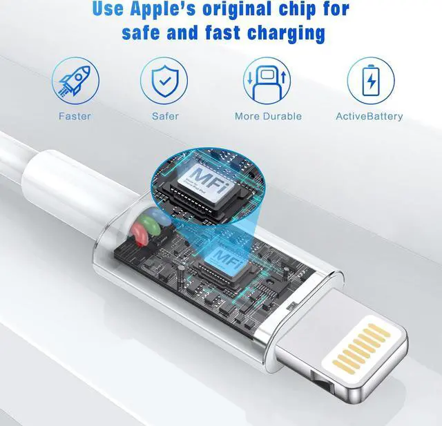 Alt view image 6 of 7 - Car Carplay Cable 3.3FT Car Charger Cord USB A to Lightning Cable Fast Charging Cord Compatible for iPhone 14 13 12 11 XS XR X Pro Max Mini 8 7 6S 6 Plus 5S SE iPad iPod AirPods