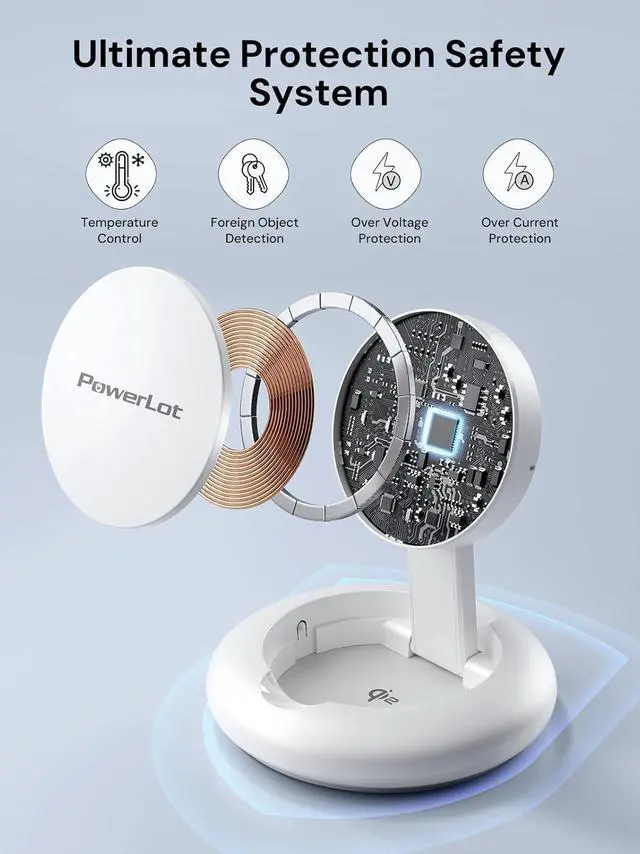 Alt view image 3 of 7 - Wireless Charger 15W Fast Qi2-Certified Wireless Charging Station Compatible with iPhone 16/15 /15 Plus / 15 Pro /15 Pro Max /14/13 /12 Qi2 Enabled Devices (20W PD Charger Included)