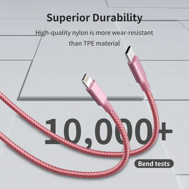 Alt view image 4 of 7 - USB C to Light-ning Cable(3FT/6FT/10FT 3Pack)[MFi Certified] iPhone Charger Cord Fast Charging Type C to Light-ning Cable Compatible with iPhone 14 13 12 11 Pro Max X XS XR 8 7 6s Plus SE