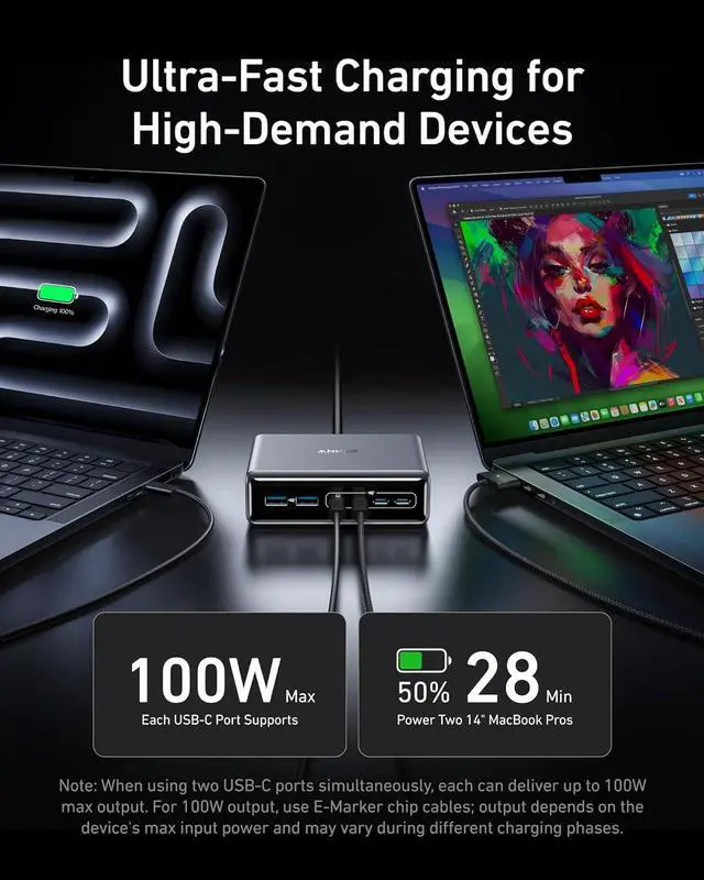 Alt view image 3 of 6 - Prime Charger, 200W 6-Port GaN Charging Station, USB-C PD Fast Charging Desktop Charger, Compatible with iPhone, , MacBook,  and More