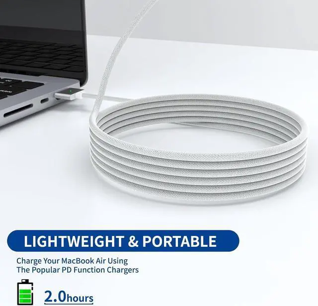 Alt view image 5 of 6 - 140W USB-C To Magnetic 3 Cable 6.6FT/2M Magnetic Charging Cable For MacBook Air 2024 M3 13/15inch MacBook Air 2022/2023 M2 MacBook Pro 2023 M2 Pro & Max 1416 MacBook Pro 2021 M1 & Max 1416