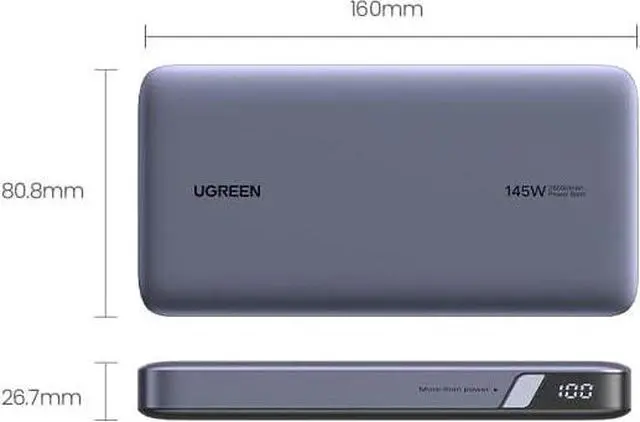 Alt view image 3 of 7 - Power Bank 25 000mAh 145W Laptop Portable Charger Nexode 3-Port USB C PD Battery Pack for MacBook Pro/Air  XPS iPhone 16/15/14 Galaxy S24 Steam Deck iPad and More