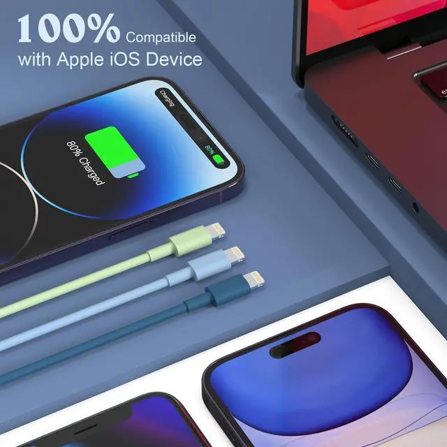 Alt view image 7 of 7 - Apple MFi Certified 6Pack iPhone Charger - 3/3/6/6/6/10 FT Lightning Cable USB High Speed Nylon Braided Fast Charging Cord Compatible for iPhone 14/13/12/11 Pro Max/XS MAX/XR/XS/X/8/7/6 Plus
