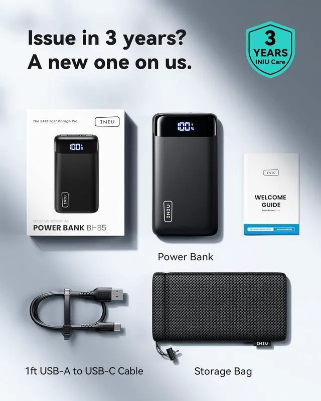Alt view image 6 of 7 - Portable Charger 22.5W 20000mAh USB C in & Out Power Bank Fast Charging PD 3.0+QC 4.0 LED Display Phone Battery Pack Compatible with iPhone 16 15 14 13 Pro  S23 Google iPad Tablet etc