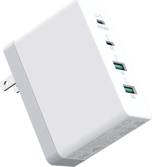 Main image of Mac Book Pro Charger 120W GaN 4-Port USB C Charger Block Exclusive PD 100W for MacBook Pro/Air ipad Pro  Galaxy iPhone 16/15/Pro and All USB C Device-White