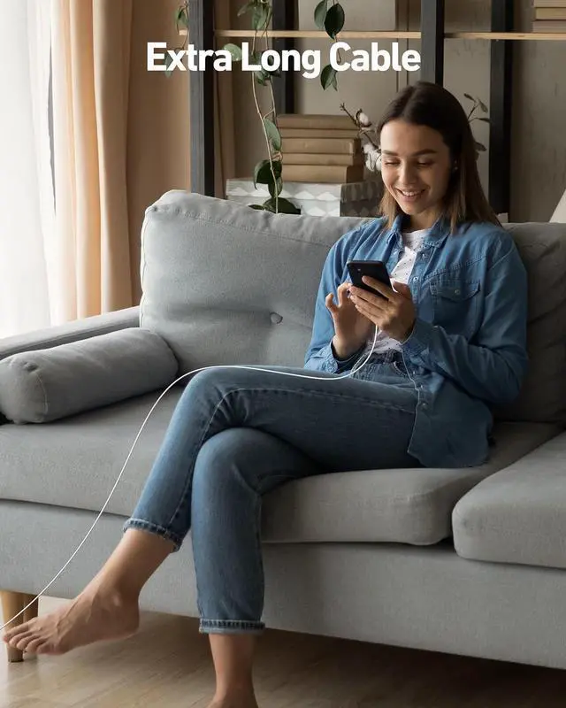 Alt view image 4 of 7 - USB C to USB C Cable 6FT Braided for MacBook Pro/Air Charger Cord for iPhone 16 15 Pro Max Apples iPad  Galaxy S24 S23 Google Pixel 9/8 Laptop 2Pack 60W USBC Type-C Fast Charging Wire