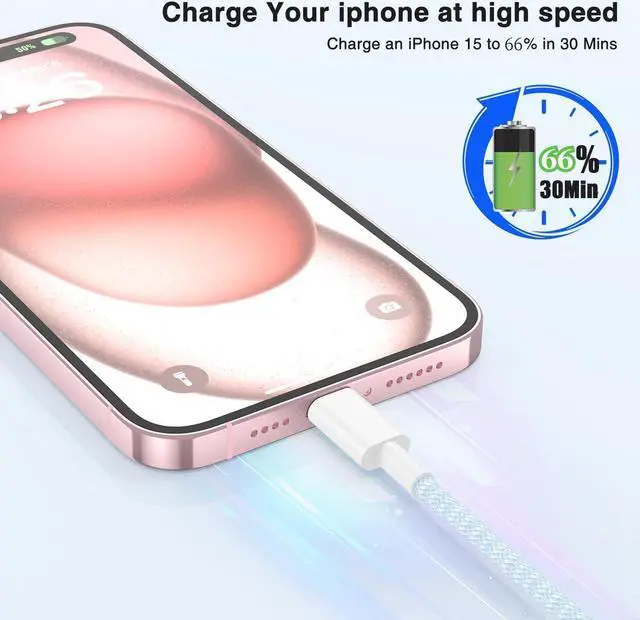 Alt view image 2 of 7 - USB C to USB C Cable 10ft for Apple 3-Pack 60W Long Braided iPhone 15/16 Charger Cord Type C to C Fast Charging Cable for iPhone 15/16 15/16 Pro 15/16 Pro Max 15/16 Plus MacBook iPad Pro