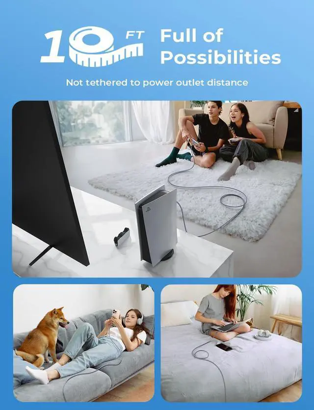 Alt view image 4 of 7 - 240W USB C to USB C Cable Right Angle [10FT] C to C Cable Fast Charging USBC to USBC Charger Cord Type C Fits iPhone 16 15 Pro Max Plus MacBook iPad Pro  Galaxy S25 Pixel All Devices