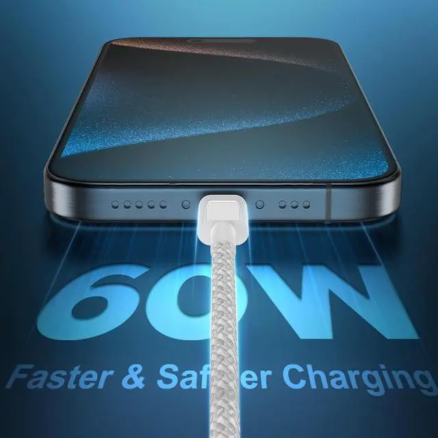 Alt view image 2 of 7 - USB C to USB C Cable 6FT+10FT 2Pack 60W iPhone 16 15 Charger Cord Long Type C to C Cable Fast Charging for Apple iPhone 16 15/Pro/Pro Max/Plus/iPad Pro Air/MacBook/Air/Mini/ Galaxy S24/S23