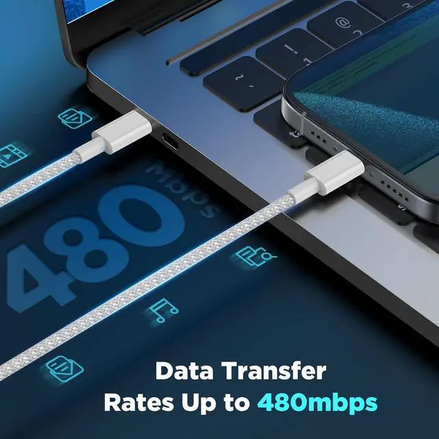 Alt view image 3 of 7 - USB C to USB C Cable 6FT+10FT 2Pack 60W iPhone 16 15 Charger Cord Long Type C to C Cable Fast Charging for Apple iPhone 16 15/Pro/Pro Max/Plus/iPad Pro Air/MacBook/Air/Mini/ Galaxy S24/S23