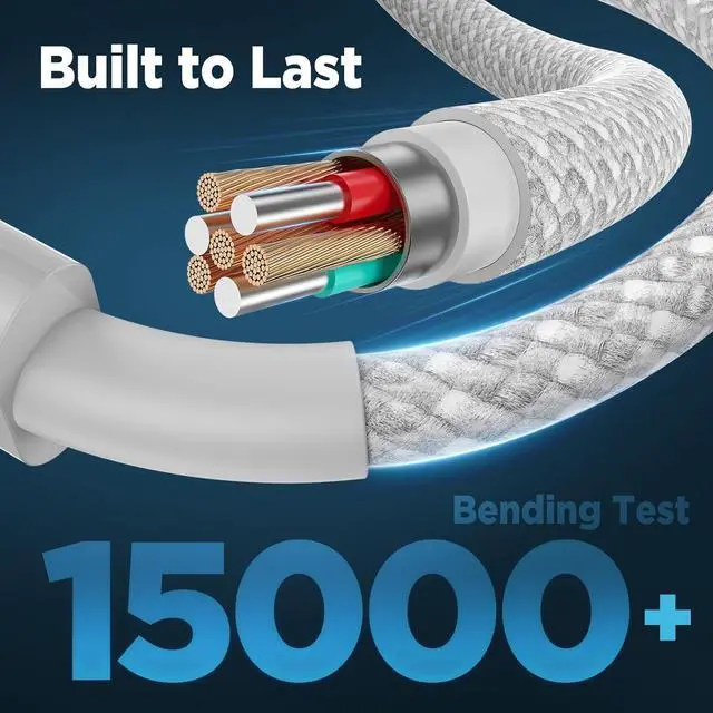 Alt view image 5 of 7 - USB C to USB C Cable 6FT+10FT 2Pack 60W iPhone 16 15 Charger Cord Long Type C to C Cable Fast Charging for Apple iPhone 16 15/Pro/Pro Max/Plus/iPad Pro Air/MacBook/Air/Mini/ Galaxy S24/S23