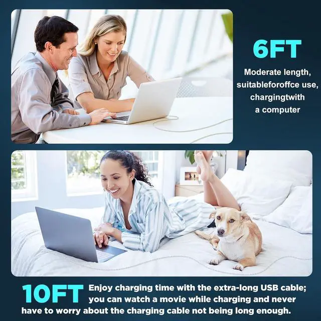 Alt view image 7 of 7 - USB C to USB C Cable 6FT+10FT 2Pack 60W iPhone 16 15 Charger Cord Long Type C to C Cable Fast Charging for Apple iPhone 16 15/Pro/Pro Max/Plus/iPad Pro Air/MacBook/Air/Mini/ Galaxy S24/S23