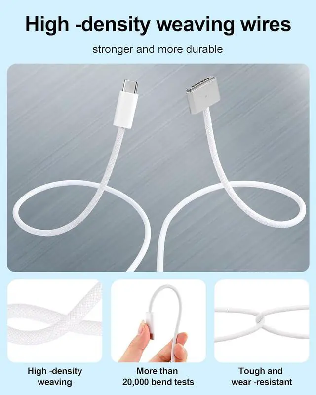 Alt view image 3 of 7 - 140W Magnetic 3 Cable for MacBook Charging Cable USB-C to Magnetic 3 Cable Compatible with MacBook Air 2023/2022 (M2) MacBook Pro 2023 (M3 M2 14-16 inch) MacBook Pro 2021 (M1 14-16 inch)6.6FT