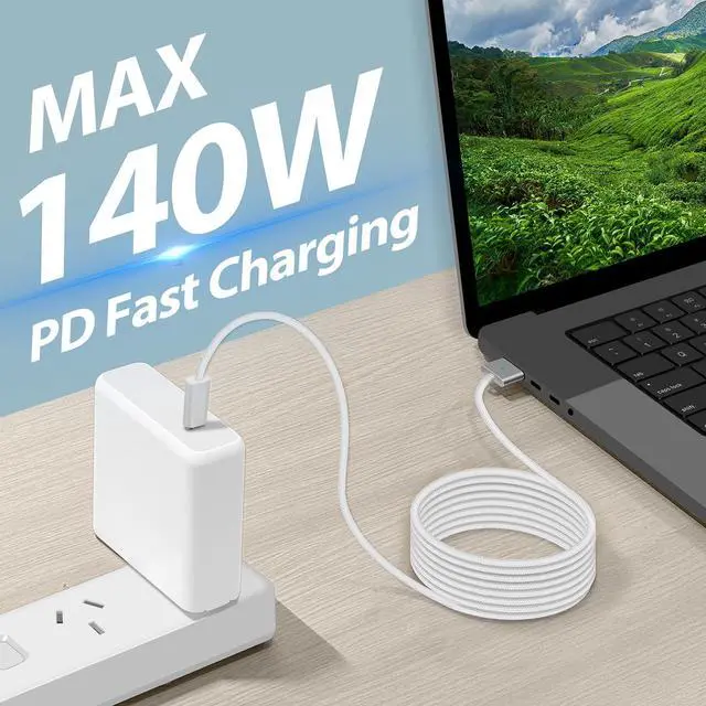 Alt view image 2 of 6 - 140W USB-C to Magnetic 3 Cable 2m/6.6ft Compatible with MacBook Air M3 13/15 2024 MacBook Pro M3 14/16 2024 MacBook Pro M2 14/16 2023 MacBook Air M2 2022/2023 MacBook Pro M1 14/162021