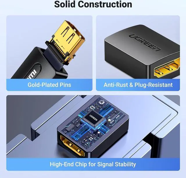 Alt view image 6 of 7 - HDMI Coupler 2 Pack 4K@60Hz Female to Female Adapter HDMI 2.0 Extender for 3D Connector Compatible with HDTV  TV Stick Chromecast Nintendo Switch 2 Xbox PS5/4 Laptop PC Projector