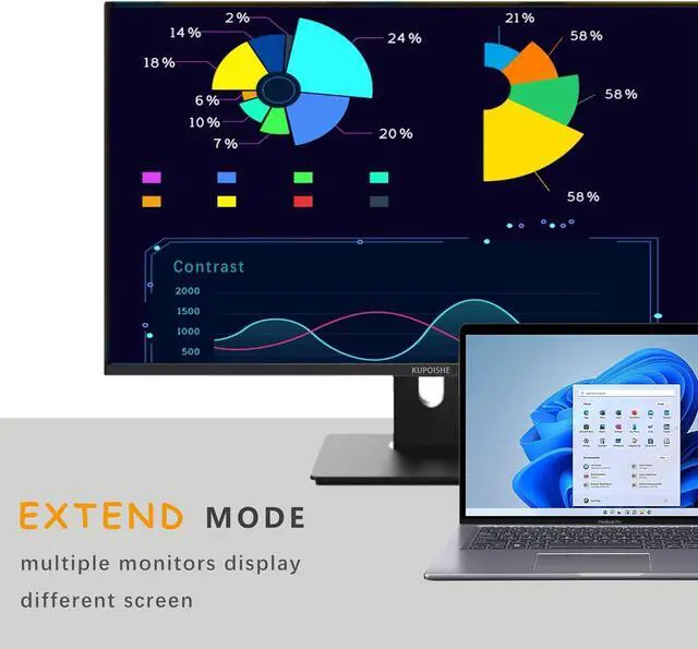 Alt view image 4 of 6 - USB to HDMI Adapter for Monitor Windows 11/10 / 8 HDMI USB Converter for Laptop Mac MacBook pro USB 3.0 USB 2.0 HDMI Cable Multiple Monitors for Desktop PC TV Black
