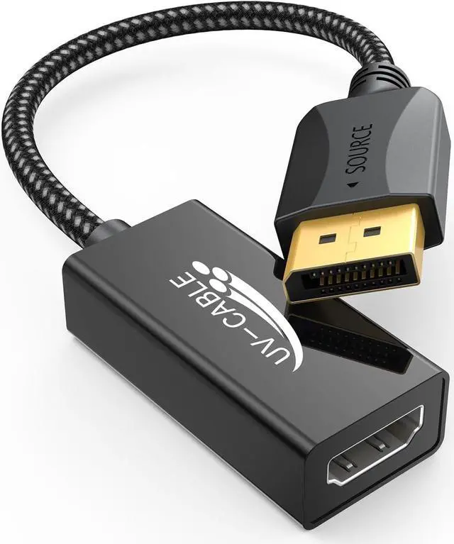 Alt view image 7 of 7 - DisplayPort to HDMI Adapter 4K 5-Pack Display Port DP to HDMI Adapter Cable Male to Female Compatible with Computer Monitor TV Projector (5 Black)