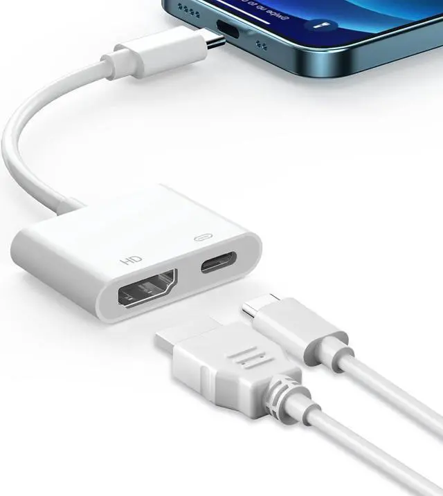 Main image of USB-C Digital AV Multiport Adapter USB C to HDMI Adapter for iPhone 16/15 to TV 4K@60Hz Video & Audio Sync Screen Converter Adapter for iPhone 16/15 Series/MacBook/iPad Pro MFi Certified