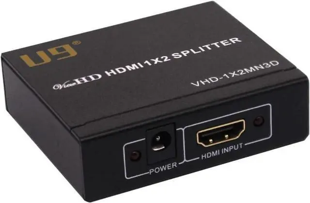 Alt view image 5 of 5 - 2 Port 1x2 Powered HDMI 1 in 2 Out Mini Splitter for 1080P & 3D | Model: VHD-1X2MN3D