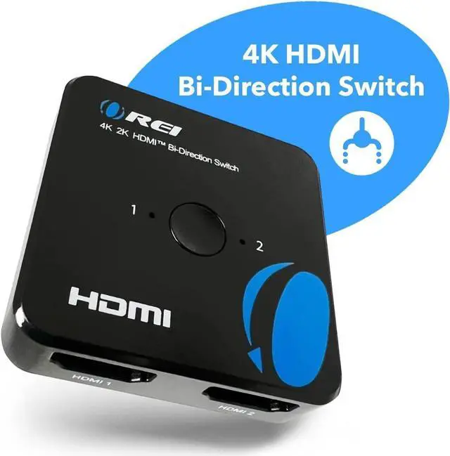 Alt view image 6 of 7 - HDMI Switch 4K HDMI Splitter - 2x1 Bi Directional - 4:4:4 8-bit - HDMI 2.0 HDCP 2.2 18 Gbps 4K @ 60Hz HDMI UltaHD High Resolution Switch Between 2 Inputs or Toggle Displays (UHDS-212)
