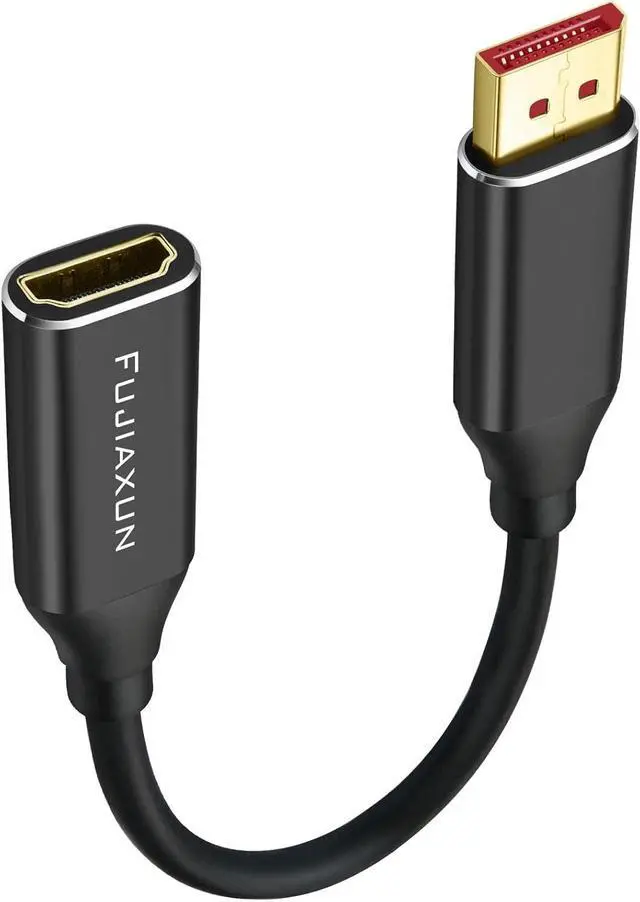 Alt view image 2 of 7 - DisplayPort to HDMI Adapter 0.65FT Uni-Directional DP 1.2 Male Computer to HDMI 2.0 Female Screen Support 4K 60Hz UHD (3840 x 2160) for Desktop Laptop Docks GPUs Mac PC (4K DP M to HDMI F)