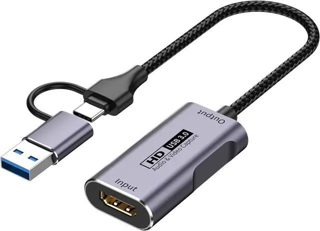 Main image of Video Capture Card 4K HDMI to USB-A/USB-C Capture Card Full HD 1080P 60FPS USB3.0 Capture Video and Audio Recording for Gaming Streaming Teaching Video Conference