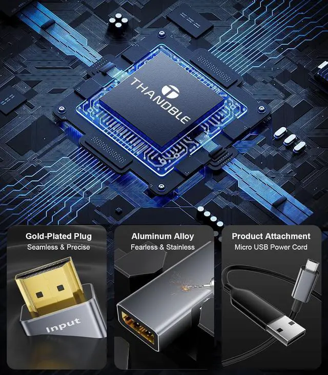 Alt view image 6 of 7 - DisplayPort to HDMI Splitter for Multi Monitor Adapter HDMI Splitter Extended Display 1 in 3 Out MST Hub (4K@60Hz) for Extended or Cloned Display Mode DP to 3X HDMI Port with PC NVIDIA AMD