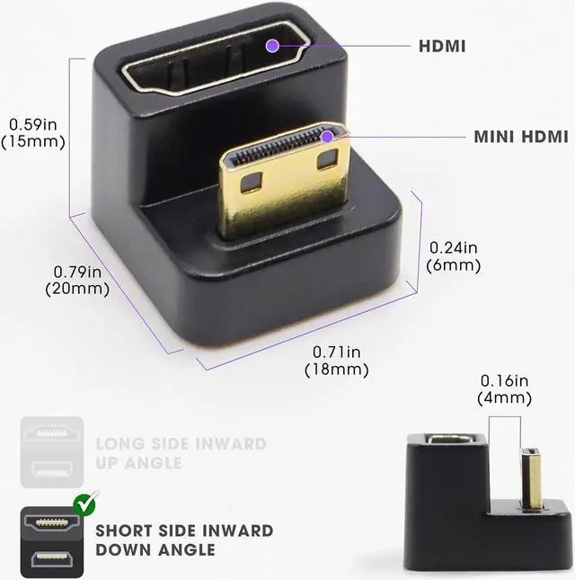 Alt view image 7 of 7 - KADO Portable Monitor 180 Degree Adapter Set - Mini HDMI to HDMI 4K 60Hz U Shaped USB-C to USB-C USB 3.1 Gen 2 10Gbps 60W PD Charging Extender Converter for Laptop and Tablet (Major Combo)