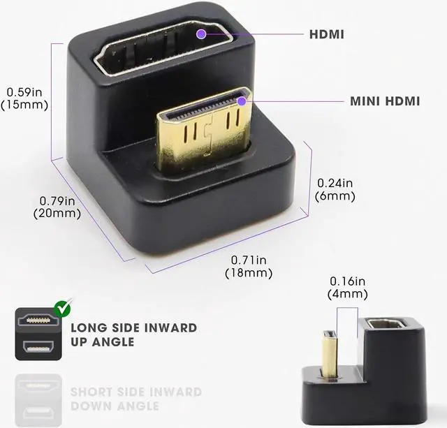 Alt view image 6 of 7 - KADO Portable Monitor 180 Degree Adapter Set - Mini HDMI to HDMI 4K 60Hz U Shaped USB-C to USB-C USB 3.1 Gen 2 10Gbps 60W PD Charging Extender Converter for Laptop and Tablet (Major Combo)