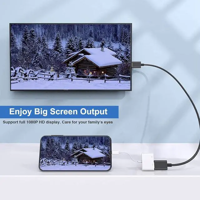 Alt view image 6 of 7 - [Apple MFi Certified] Lightning to HDMI Adapter No Power Needed Lightning to Digital AV Adapter 1080P Sync Screen iPhone HDMI Adapter Compatible with Lightning Port Devices for Projector/Monitor/TV