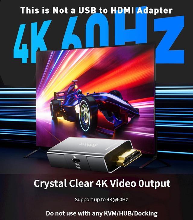 Alt view image 3 of 7 - HDMI to DisplayPort Adapter | 4K@60Hz HDMI (Source) 2.0 Male to DP (Display) 1.2 Female Converter [1Pack] HDMI to Display Port Adapter Compatible with Laptop AMD NVIDIA PS5 Xbox and More