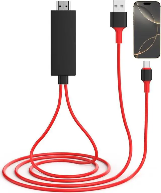 USB C to HDMI Adapter for iPhone 16 to TV [Apple MFi Certified